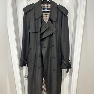 Aquascutum Black 100% Cotton Trench Coat made in Japan